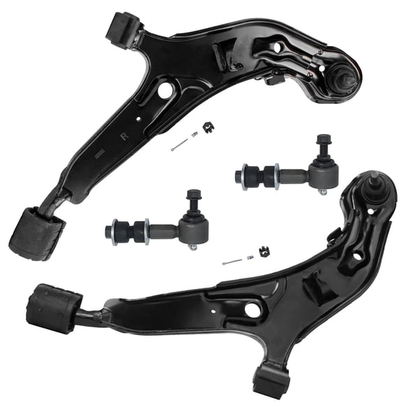 Detroit Axle - 4pc Front End Control Arms Kit for 1995-1999 Nissan Maxima 1996-1999 Infiniti I30 2 Lower Control Arms w/Ball Joints 2 Sway Bar Links 1997 1998 Replacement