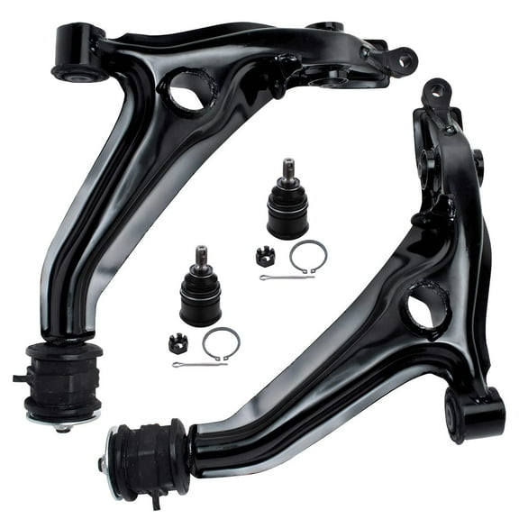 Detroit Axle - 4pc Front End Control Arms Kit for 1996-2000 Honda Civic Acura EL, 2 Lower Control Arms 2 Lower Ball Joints 1996 1997 1998 1999 2000 Replacement