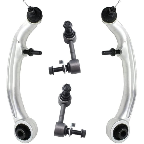 Detroit Axle - 4pc Front End Control Arms Kit for 2003-2009 Nissan 350Z, 2003-2007 Infiniti G35 [RWD Coupe], 2 Lower Rearward Control Arms with Ball Joints 2 Sway Bars 2004 2005 2006 Replacement