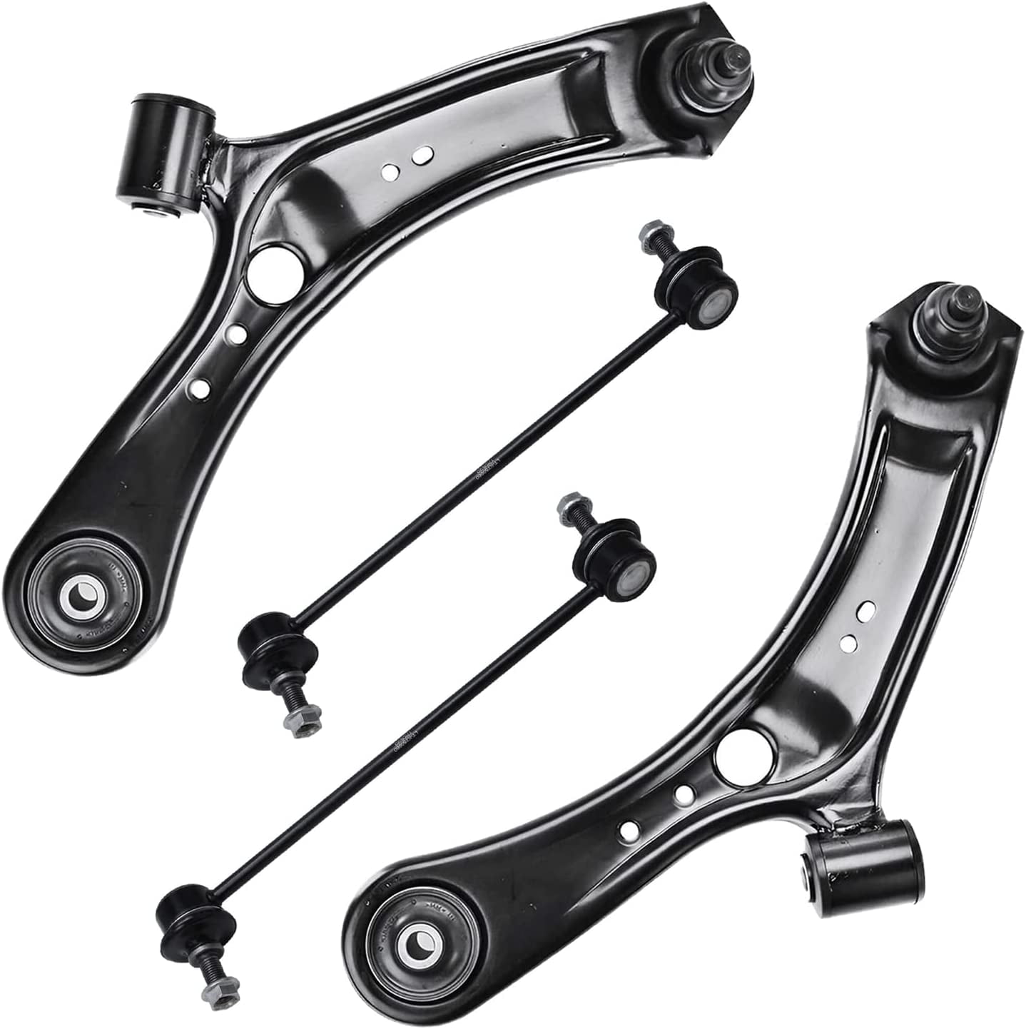 Detroit Axle - 4pc Front End Control Arms Kit for 2007-2013 Suzuki SX4 2 Lower Control Arms w/Ball Joints Assembly 2 Sway Bar Links 2008 2009 2010 2011 2012 Replacement