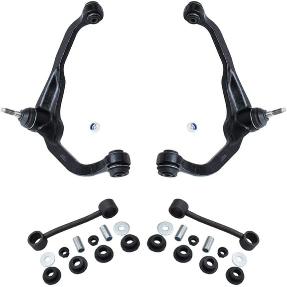 Detroit Axle - 4pc Front End Control Arms Kit for Jeep 08-12 Liberty, 07-11 Dodge Nitro, Upper Control Arms & Ball Joint Stabilizer Sway Bars 2008 2009 2010 2011 Replacement