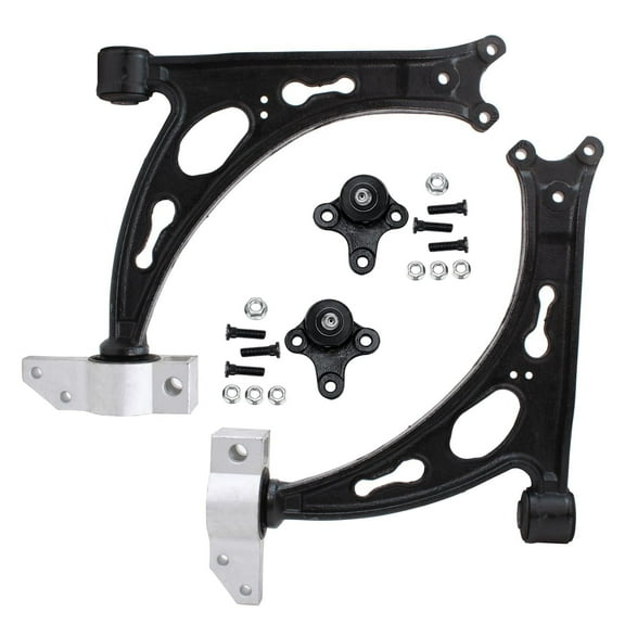 Detroit Axle - 4pc Front End Control Arms Kit for Volkswagen Jetta Golf GTI EOS R32 Rabbit Audi A3 Quattro, 2 Lower Control Arms 2 Lower Ball Joints Replacement