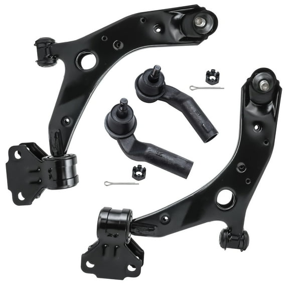 Detroit Axle - 4pc Front End Control Arms Kit for 2010-2013 Mazda 3 Sport, 2 Lower Control Arms w/ Ball Joint 2 Outer Tie Rod Ends Replacement