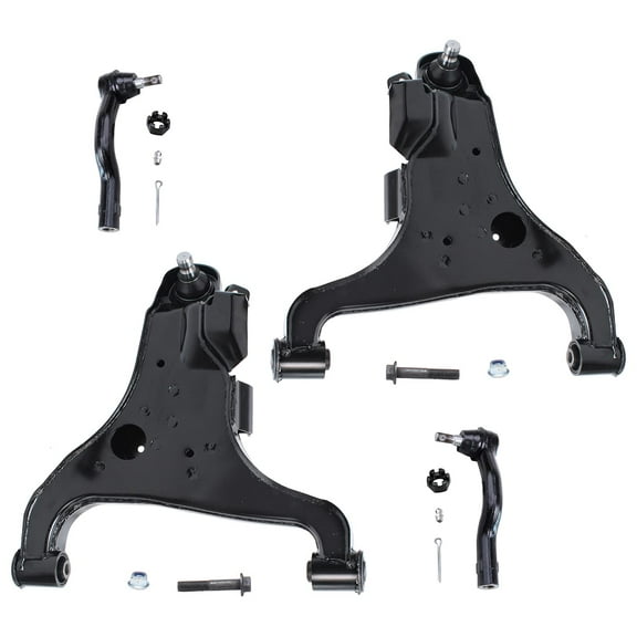 Detroit Axle - 4pc Front End Kit for 04-15 Nissan Titan Pathfinder Armada, 2004-2010 Infiniti QX56, Lower Control Arms Outer Tie Rod Ends 2005 2006 2007 2008 2009 2011 2012 2013 2014 Replacement
