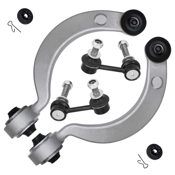 Detroit Axle - 4pc Front End Kit for 2007-2017 Lexus LS460 LS600h, 2 Upper Forward Control Arms with Ball Joints 2 Sway Bar End Links 2008 2009 2010 2011 2012 2013 2014 2015 2016 Replacement