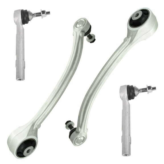 Detroit Axle - 4pc Front End Kit for 2016-2021 Tesla X S, 2 Lower Forward Control Arms with Ball Joints 2 Outer Tie Rod Ends 2017 2018 2019 2020 Suspension Replacement