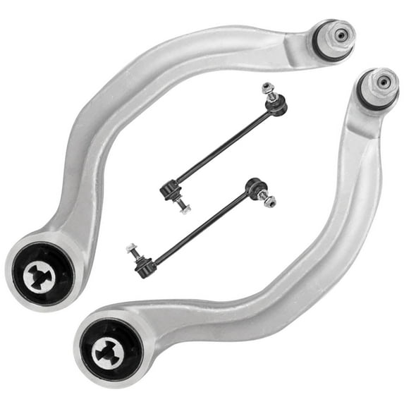 Detroit Axle - 4pc Front End Suspension Kit for 2017-2023 Tesla 3, 2020-2023 Y, 2 Lower Rearward Control Arms with Ball Joints Assembly 2 Sway Bar End Links 2021 2022 Replacement