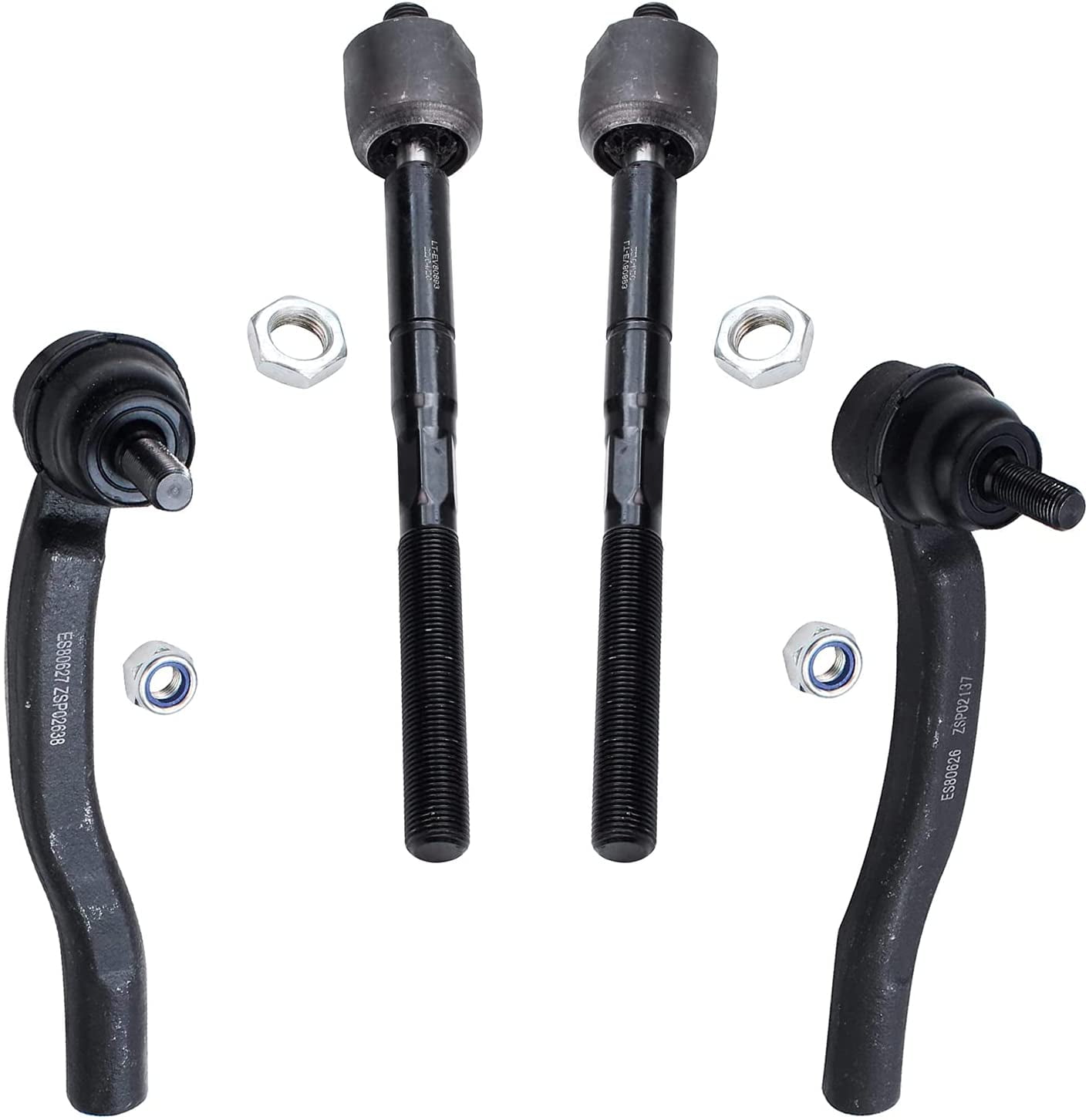 Detroit Axle - 4pc Front Inner Outer Tie Rod Ends Replacement for Toyota Sienna Fits select: 2006 TOYOTA SIENNA CE/LE, 2004-2005 TOYOTA SIENNA XLE/XLE LIMITED