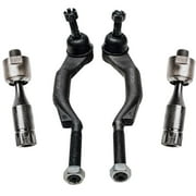 Detroit Axle - 4pc Front Inner & Outer Tie Rods for Chevy Trailblazer GMC Envoy Isuzu Ascender Saab 9-7x Buick Rainier, 4 Inner and Outer Tie Rod End Links Replacement