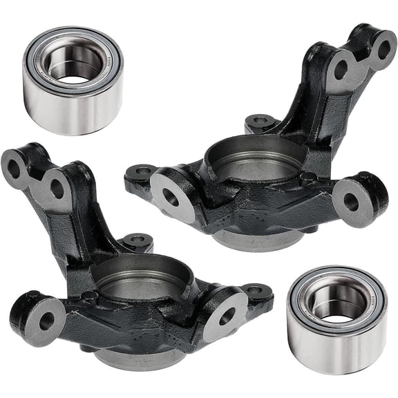 Detroit Axle - 4pc Front Loaded Knuckles Kit for 2009-2019 Toyota Corolla 2009-2013 Matrix, 2 Steering Knuckles 2 Press Wheel Bearings 2010 2011 2012 Driver Passenger Side