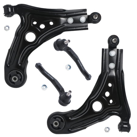 Detroit Axle - 4pc Front Lower Control Arms and Outer Tie Rods Kit for Chevrolet, Pontiac Fits select: 2005-2008 CHEVROLET AVEO BASE/LS, 2009 CHEVROLET AVEO LS/LT