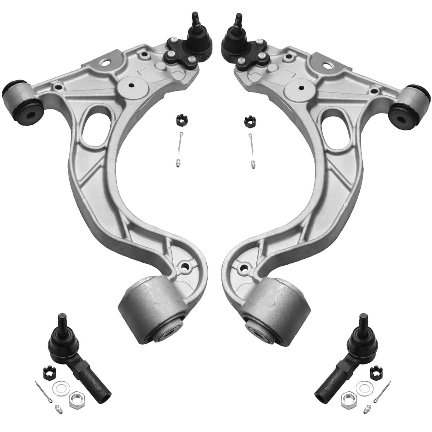 Detroit Axle 4pc Front Lower Control Arms Outer Tie Rods Replacement