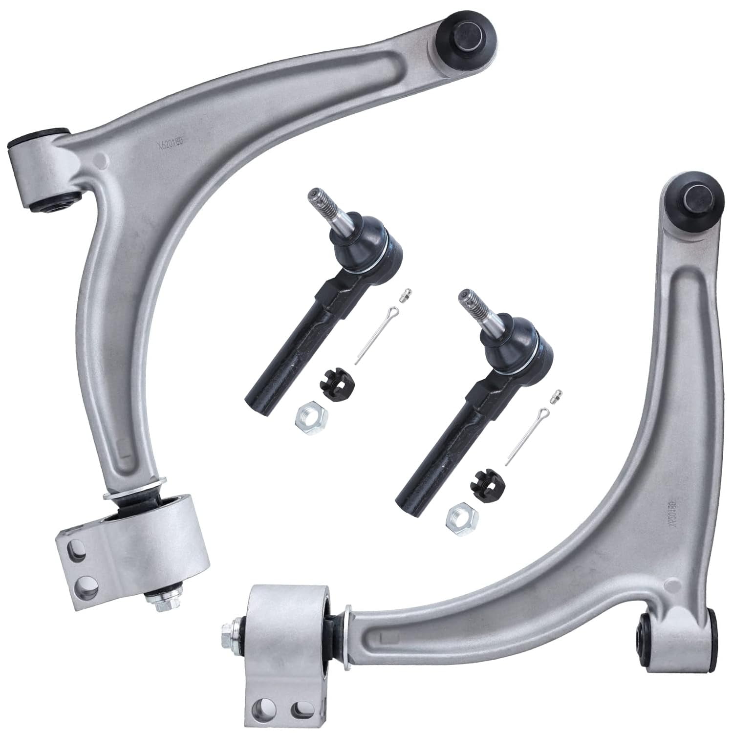 Detroit Axle 4pc Front Lower Control Arms Outer Tie Rods Replacement