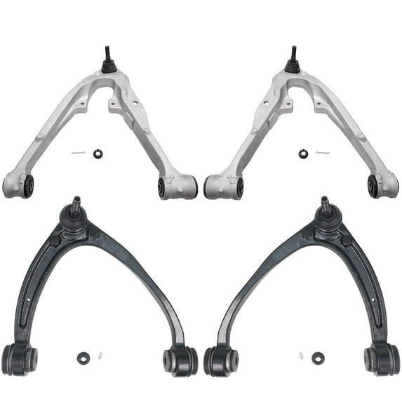 Detroit Axle - 4pc Front Lower & Upper Control Arms Replacement for Chevy Tahoe GMC Yukon Fits select: 2011 ,2013 CHEVROLET SILVERADO K1500 LT