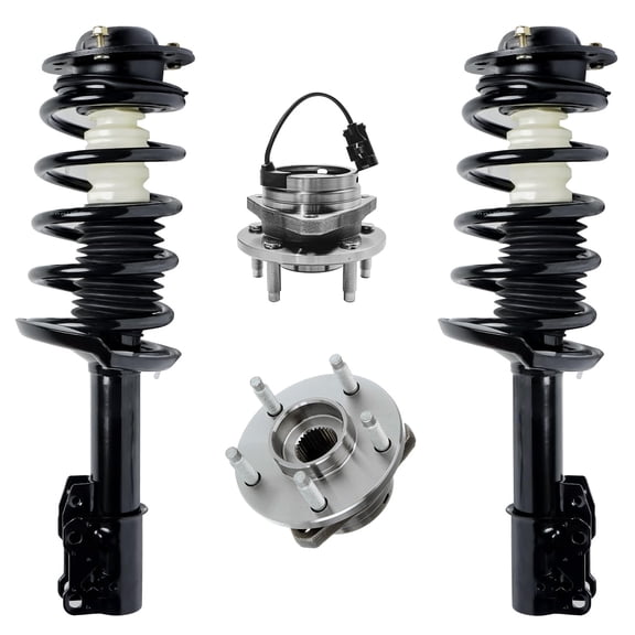 Detroit Axle - 4pc Front Struts Assembly Wheel Bearing Hus Replacement for Chevrolet Malibu Saturn Aura Pontiac G6 [w/ ABS]