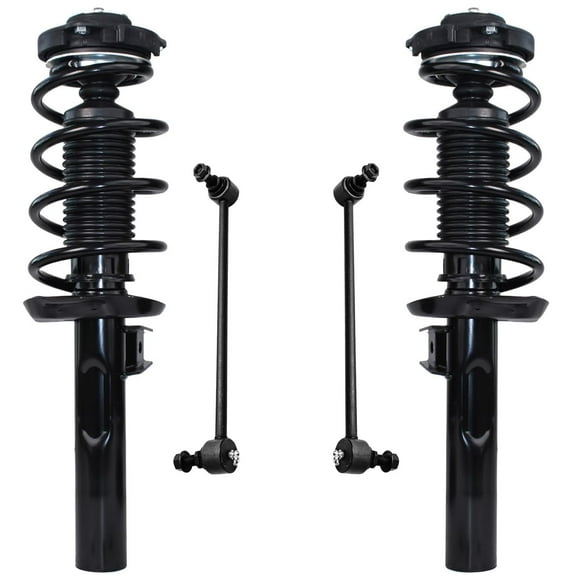 Detroit Axle - 4pc Front Struts Kit for VW Jetta Passat Golf Beetle EOS Rabbit CC Audi A3 Quattro 2 Ready Struts w/Coil Spring 2 Sway Bar Links Replacement Suspension Kit