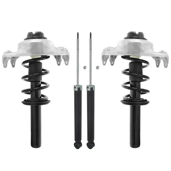 Detroit Axle - 4pc Front Struts Rear Shocks for Audi A4 A5 Quattro, 2 Front Struts with Coil Springs 2 Rear Shock Absorbers Replacement Suspension Kit