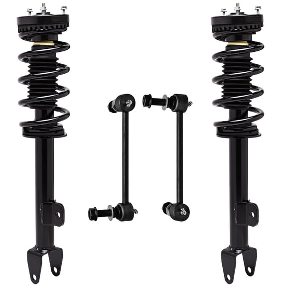 Detroit Axle - 4pc Front Struts Sway Bars for 12-19 Dodge Charger Challenger, Struts & Coil Spring Sway Bar End Links 2012 2013 2014 2015 2016 2017 2018 2019 Replacement Suspension Kit