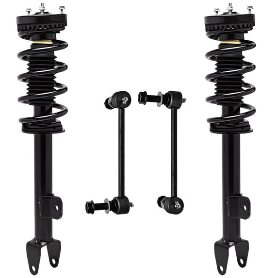 Detroit Axle - 4pc Front Struts Sway Bars for 12-19 Dodge Charger Challenger, Struts & Coil Spring Sway Bar End Links 2012 2013 2014 2015 2016 2017 2018 2019 Replacement Suspension Kit