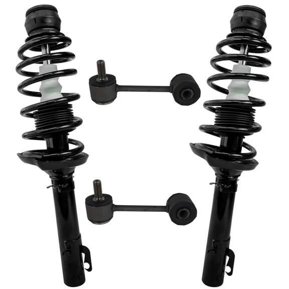 Detroit Axle - 4pc Front Struts Sway Bars for 2000-2001 VW Beetle Jetta, 1999-2002 Golf, 2 Struts & Coil Spring 2 Sway Bar Links Replacement Suspension Kit Struts Shocks Assembly