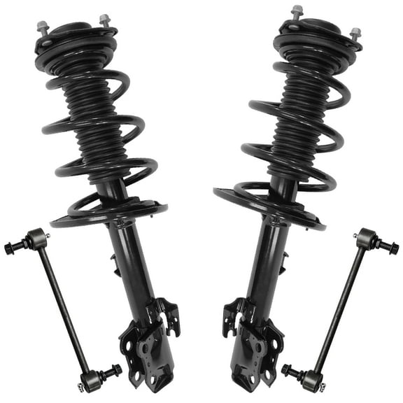 Detroit Axle - 4pc Front Struts Sway Bars for Toyota 2014-2019 Highlander, 2 Struts with Coil Spring 2 Sway Bar End Links 2015 2016 2017 2018 Replacement Suspension Kit