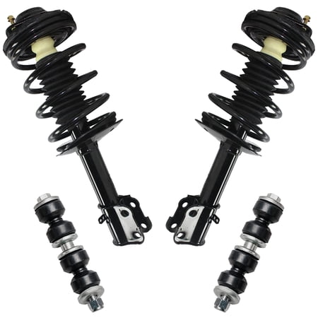 Detroit Axle - 4pc Front Struts w/Coil Spring Assembly Sway Bars Replacement for 2001-2010 PT Cruiser Exc. Turbo