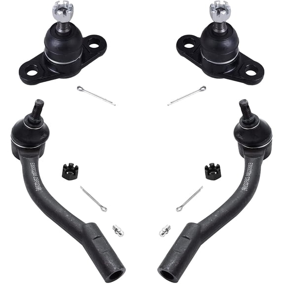 Detroit Axle - 4pc Front Suspension Kit for 2006 2007 2008 2009 2010 2011 Hyundai Accent, Lower Ball Joints Outer Tie Rod Ends Replacement