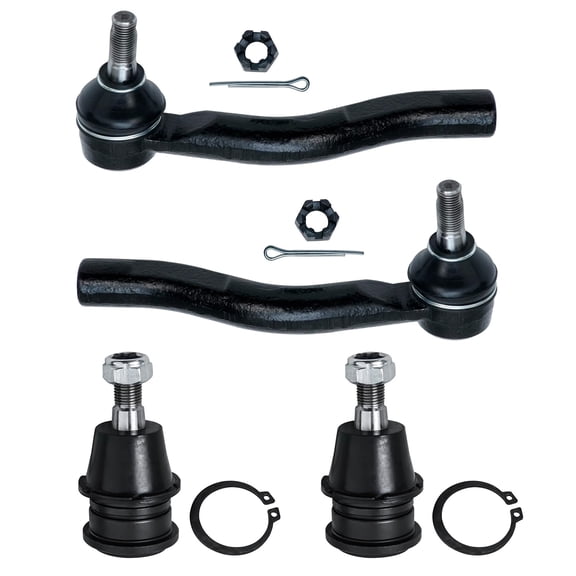 Detroit Axle - 4pc Front Suspension Kit for Toyota 2012-2018 Prius C, 2006-2014 Yaris, 2 Lower Ball Joints 2 Outer Tie Rod Ends 2013 Replacement