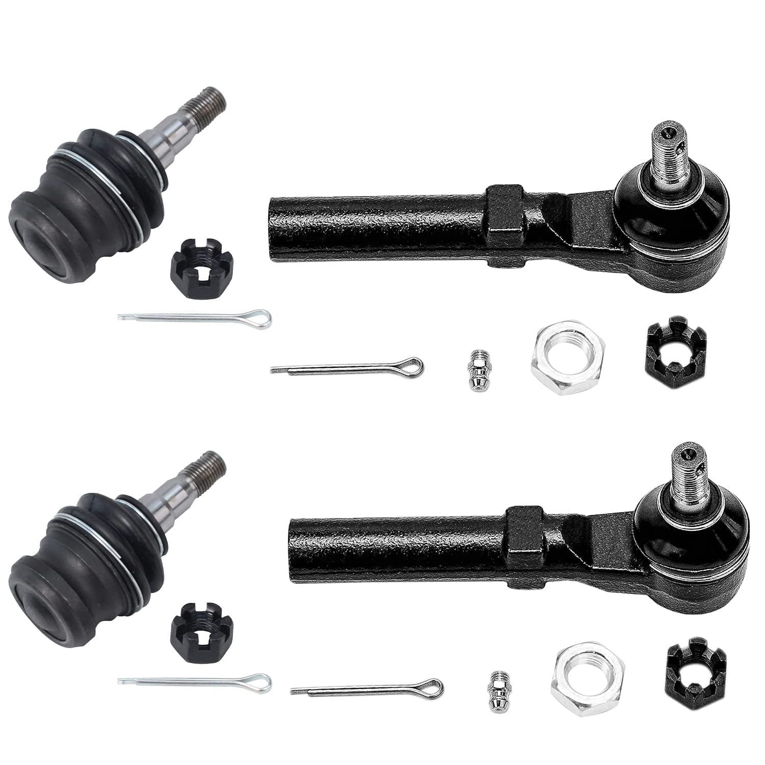 Detroit Axle - 4pc Front Tie Rods Ball Joints for Subaru Forester Impreza Legacy Crosstrek Saab 9-2x