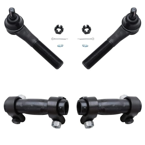 Detroit Axle - 4pc Front Tie Rods Kit for 00-01 Dodge Ram 1500, 2000-2002 Ram 2500 3500, Left Outer Tie Rod, Right Inner Tie Rod, Adjusting Sleeves Replacement