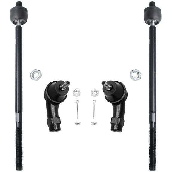 Detroit Axle - 4pc Front Tie Rods for 00-06 Ford Focus, 4 Outer & Inner Tie Rod Ends 2000 2001 2002 2003 2004 2005 2006 Replacement