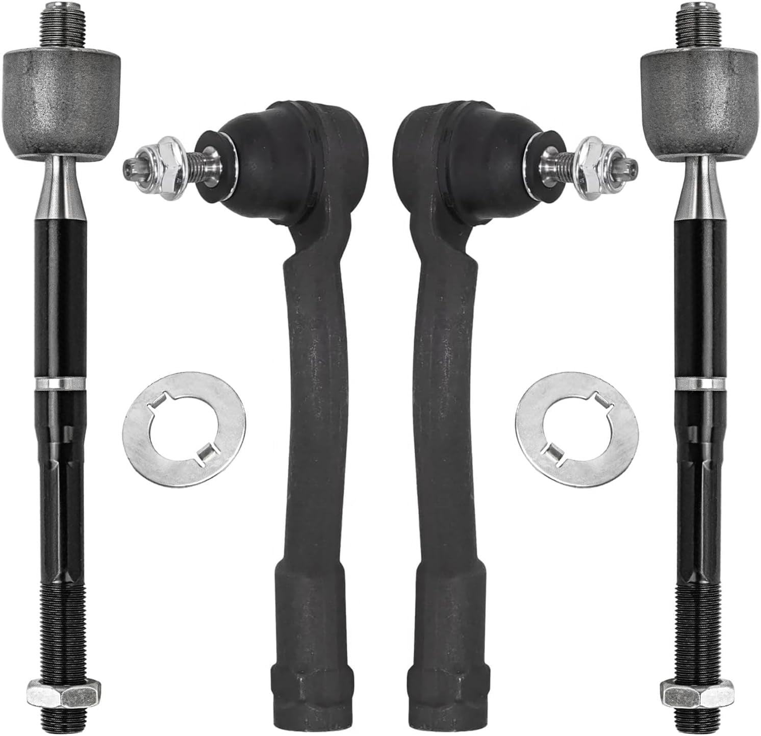 Detroit Axle - 4pc Front Tie Rods for 2015 Hyundai Sonata, 2016 2017 2018 Kia Optima, Inner Tie Rods Outer Tie Rod End Links Replacement