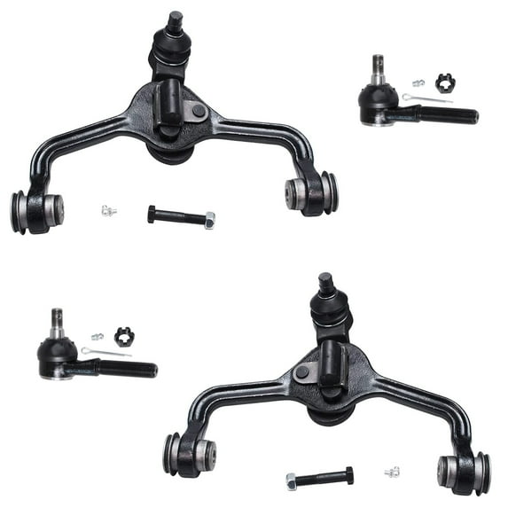 Detroit Axle - 4pc Front End Kit for 1995-2002 Ford Crown Victoria Lincoln Town Car Mercury Grand Marquis, 2 Upper Control Arms 2 Outer Tie Rod Ends 1996 1997 1998 1999 2000 2001 Replacement