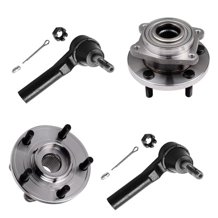 Detroit Axle - 4pc Front Wheel Bearing & Hub Assembly Outer Tie Rods Replacement for 2007-2010 Sebring/ 2011-2013 200/2008-2013 Dodge Avenger - Non-ABS