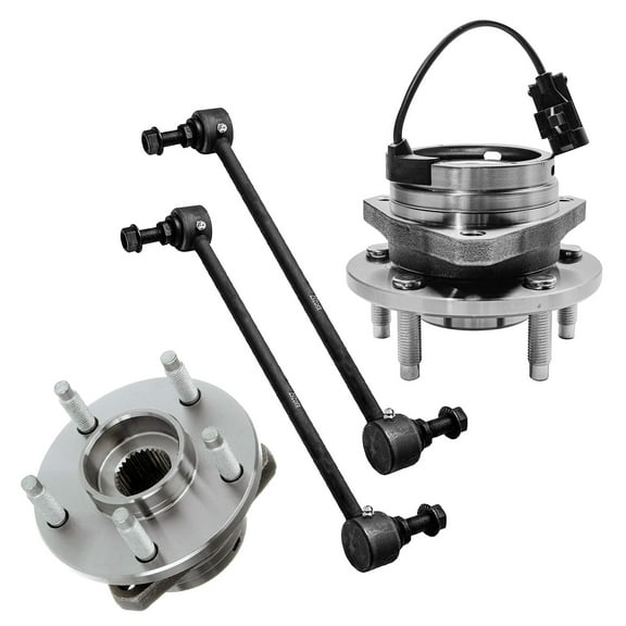 Detroit Axle - 4pc Front Wheel Bearing Hubs Kit for 2004-2012 Chevy Malibu 2008-2010 Cobalt HHR 2005-2010 Pontiac G6 2007-2009 Saturn Aura Wheel Bearing Hubs Assembly Sway Bar Links Replacement