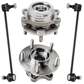 Detroit Axle - 4pc Front Wheel Bearing Hubs Kit for 2009-2017 Nissan Murano 2011 Quest 2 Wheel Bearing Hubs Assembly 2 Stabilizer Sway Bar Links Replacement