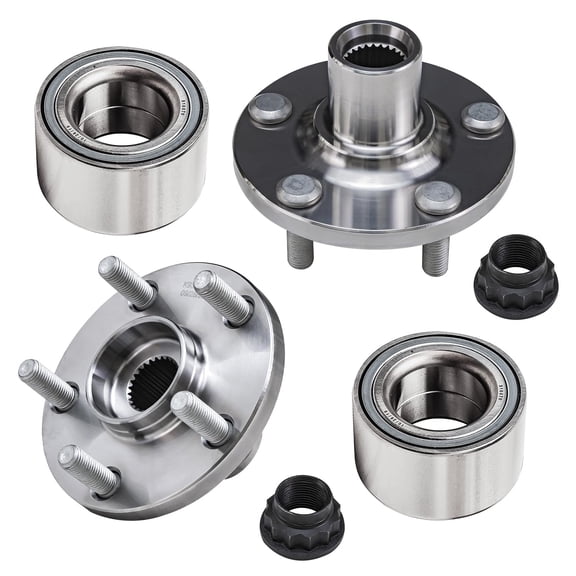 Detroit Axle - 4pc Front Wheel Bearing Hubs Kit for Corolla 2003-2019, Matrix 2003-2013, Celica 2000-2005, Vibe 2003-2008, 2 Wheel Bearing Hubs Assembly 2 Wheel Bearings Assembly 930-406 510070
