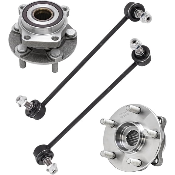 Detroit Axle - 4pc Front Wheel Bearing Hubs Kit for 2017 2018 2019 Subaru Impreza, 2 Wheel Bearing and Hubs Assembly 2 Sway Bar End Links Replacement