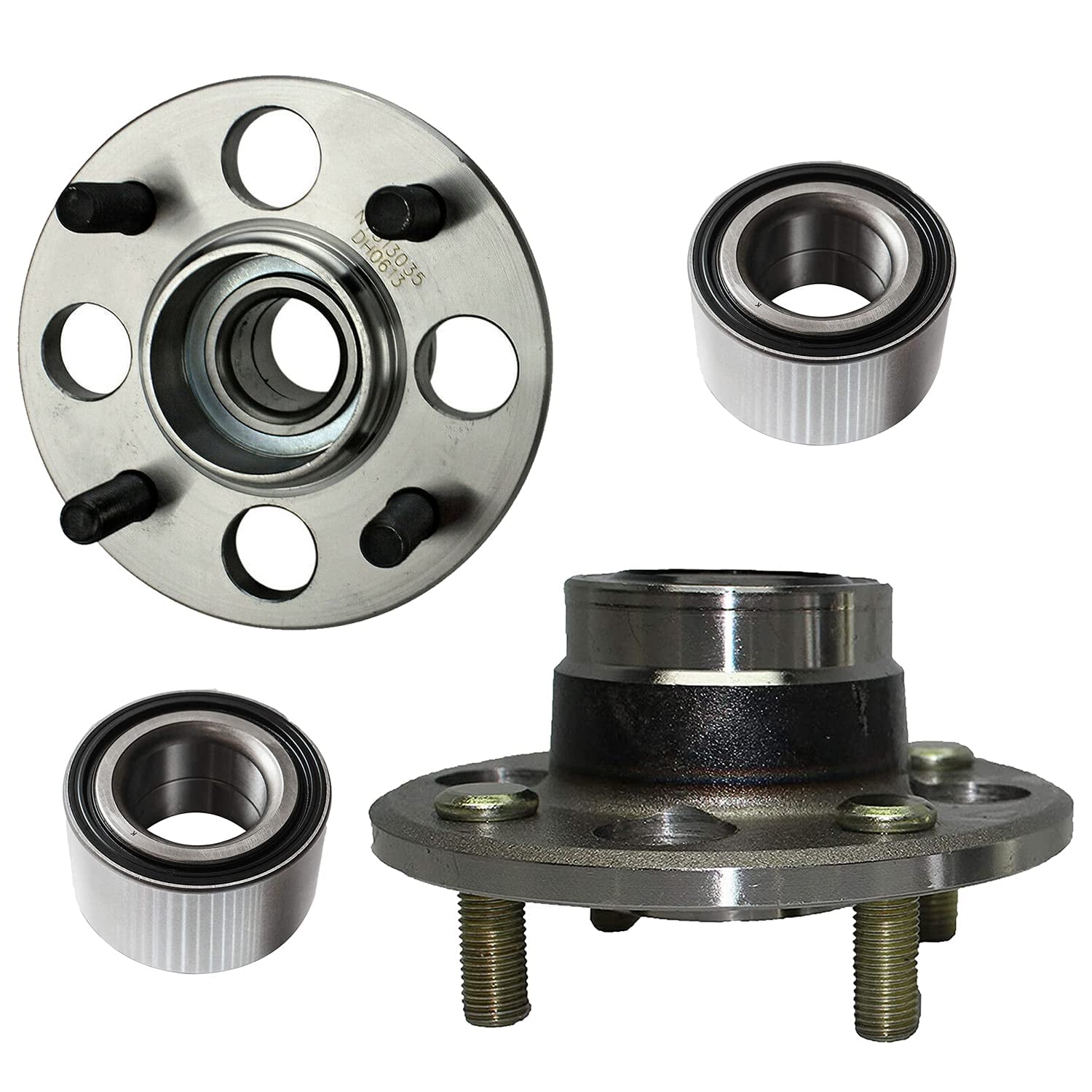 Detroit Axle 4pc Front Wheel Bearings Rear Hubs Replacement for Honda