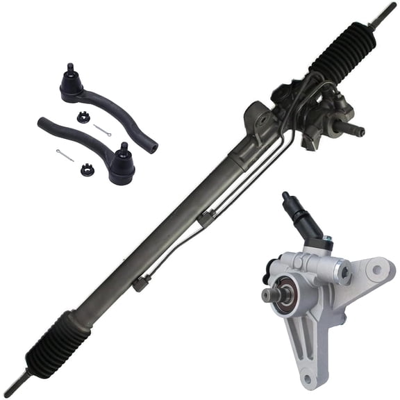 Detroit Axle - 4pc Power Steering Rack and Pinion Kit for 2007-2013 MDX 2008 2009 2010 2011 2012 Power Steering Pump Rack and Pinion Front Outer Tie Rod Ends Replacement