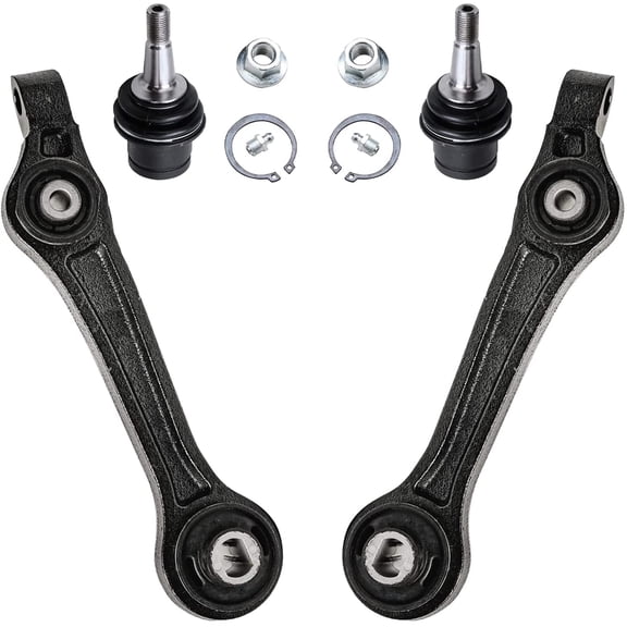 Detroit Axle - 4pc RWD Front End Control Arms Kit for Chrysler 300 Dodge Challenger Charger Magnum, 2 Lower Control Arms 2 Lower Ball Joints Replacement