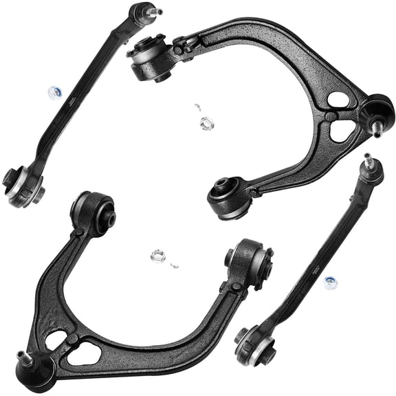 Detroit Axle - Front Upper & Lower Forward Control Arms for 2005-2023 Chrysler 300 2008-2023 Dodge Challenger, 2 Upper Control Arm w/Ball Joints + 2 Lower Forward Control Arm w/Ball Joints