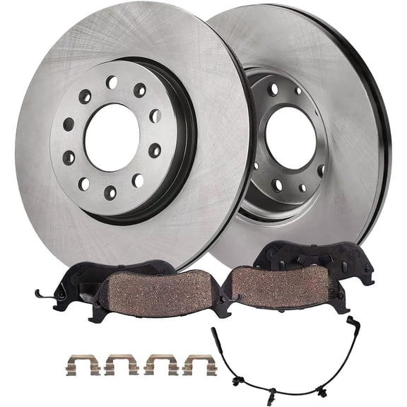 Detroit Axle - 4pc Rear Brake Kit for 2020 2021 2022 2023 2024 Cadillac CT4, Disc Brake Rotors Ceramic Brakes Pads with Hardware Replacement : 12.40" inch Rotor