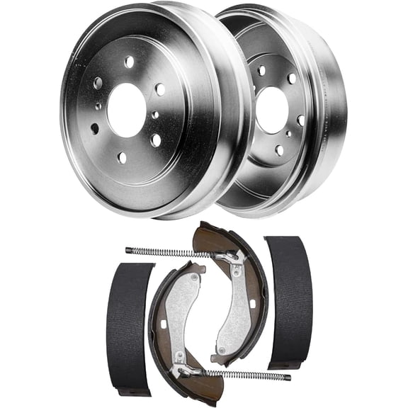 Detroit Axle - 4pc Rear Brake Kit for 2005 2006 2007 2008 Chevrolet Silverado GMC Sierra 1500, Brake Drums Semi-Metallic Brakes Shoes Replacement