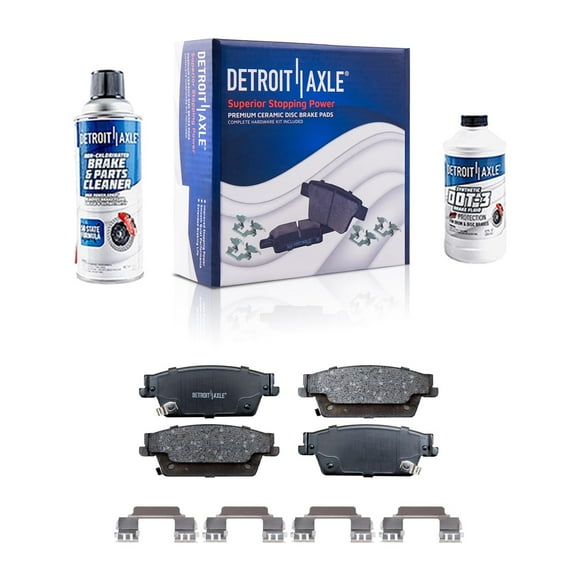 Detroit Axle - 4pc Rear Ceramic Brake Pads w/ Hardware Replacement for 2006-2007 Cadillac CTS, 2004-2009 SRX, 2005-2011 STS