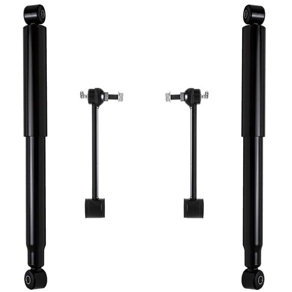 Detroit Axle - 4pc Rear Shock Absorbers Sway Bars for GMC Chevy Avalanche Suburban Yukon XL 1500 Tahoe, 2 Shock Absorbers Assembly 2 Sway Bar End Links Replacement