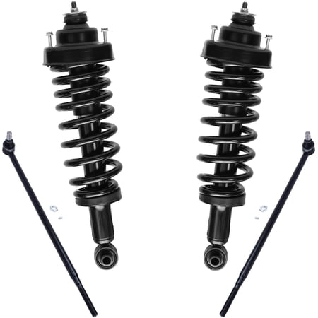 Detroit Axle - 4pc Rear Struts Kit for 02-05 Ford Explorer Mercury Mountaineer, 2 Struts & Coil Spring 2 Outer Toe Compensator Links 2002 2003 2004 2005 Replacement Suspension
