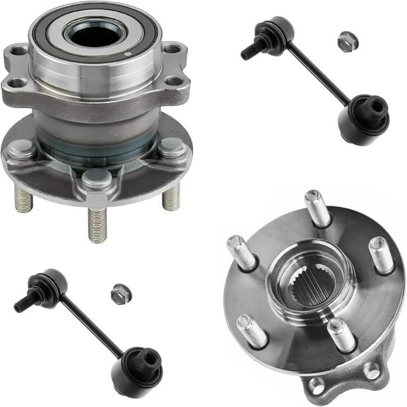 Detroit Axle - 4pc Rear Wheel Bearing Hubs Kit for 2014-2018 Subaru Forester, 2016-2017 Crosstrek, 2013-2015 XV Crosstrek, 2015 2016 2017, 2 Wheel Bearing Hubs 2 Sway Bars Replacement