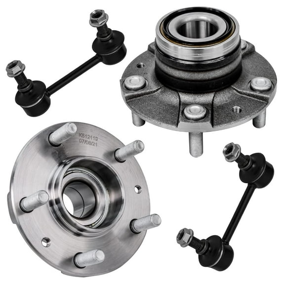 Detroit Axle - 4pc Rear Wheel Bearing Hubs Kit for 93-97 Ford Probe Mazda MX-6, 96-02 626, 2 Wheel Bearing & Hubs 2 Stabilizer Sway Bars 1993 1994 1995 1996 1997 1998 1999 2000 2001 2002 Replacement