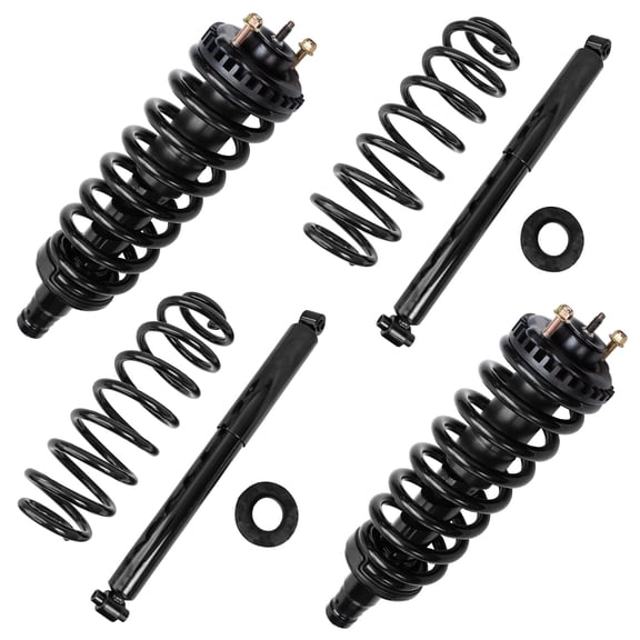 Detroit Axle - 4pc Struts for 02-06 Chevy Trailblazer EXT GMC Envoy XL 04-05 Envoy XUV 03-06 Isuzu Ascender, 4 Front and Rear Struts & Coil Spring Replacement Suspension Shock Absorbers